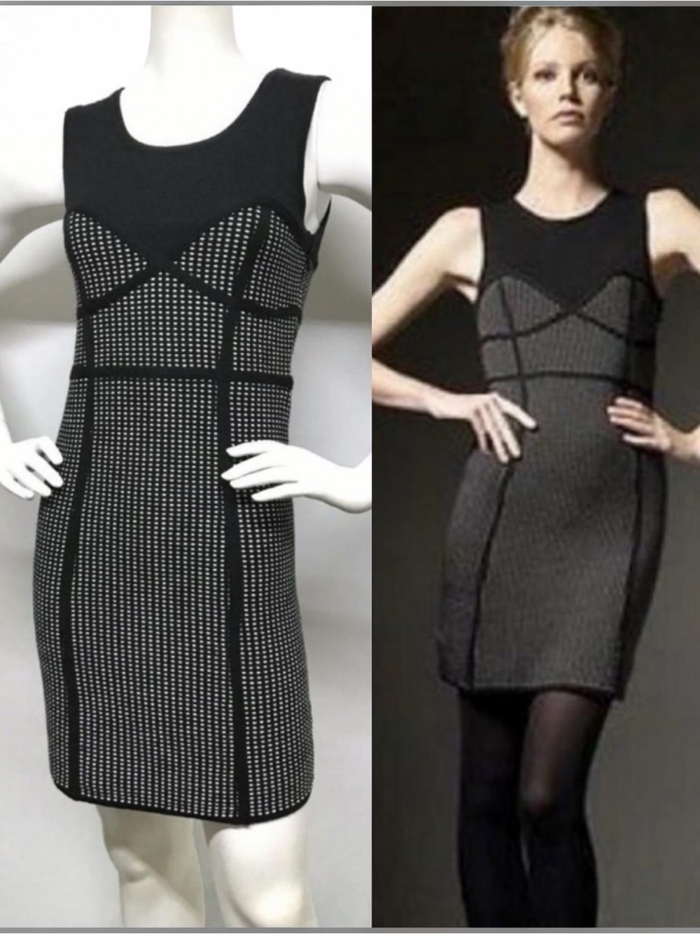 LEIFSDOTTIR Knit CORSET Look Bodcon Dress XS 0 2 4